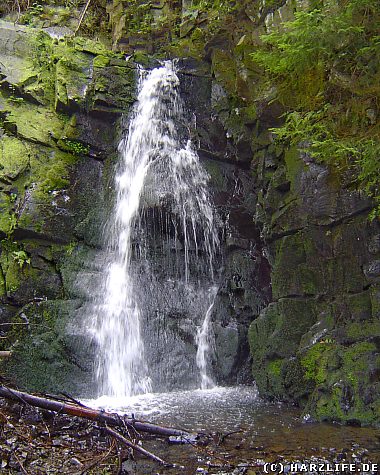 Der Spiegeltaler Wasserfall im Spiegeltal im Oberharz