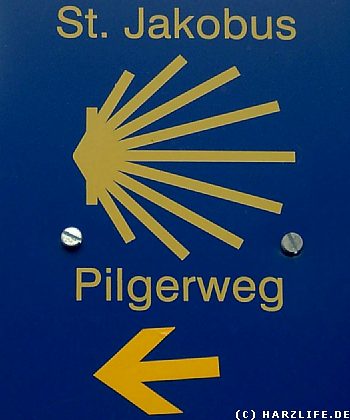 Wegweiser Jakobsweg im Harz