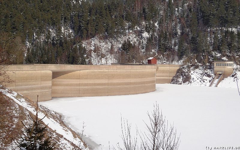 Okerstausee mit Eisdecke