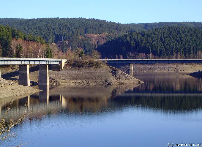 Okerstausee mit Niedrigwasser