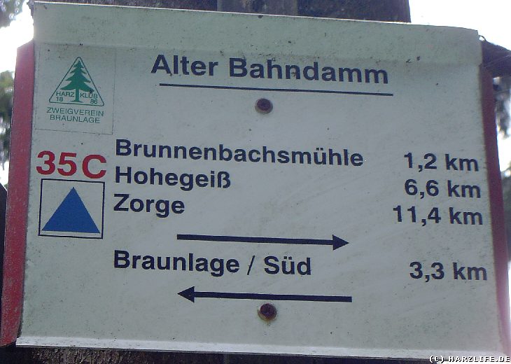 Schild Alter Bahndamm