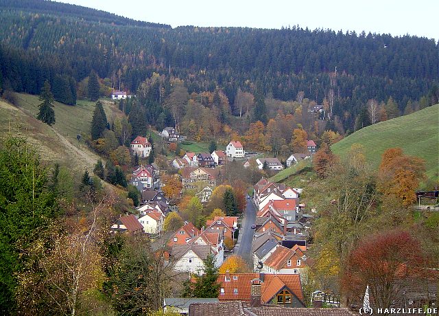 Blick vom Gallenberg auf die ehemals freie Bergstadt Wildemann