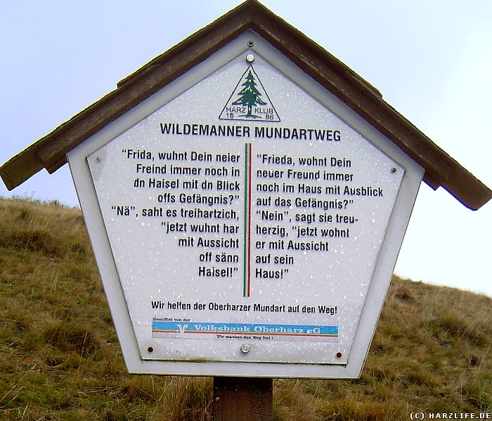 Der Wildemanner Mundartweg - Brauchtumspflege Oberharzer Mundart